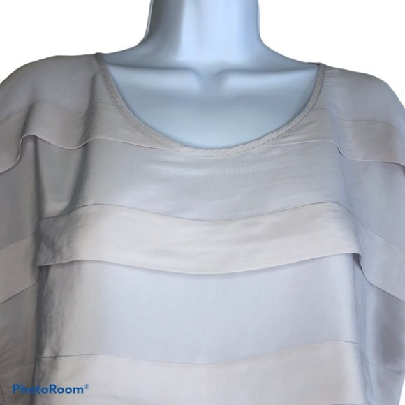 Mela Purdie Silky Soft Grey Short Sleeve Blouse - Picture 4 of 9